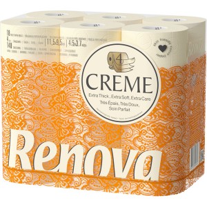 Тоалетна Хартия Creme 18 Ролки Renova Тоалетна Хартия Creme 18 Ролки Renova