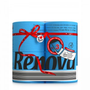 Синя тоалетна хартия, Renova, 4 Ролки